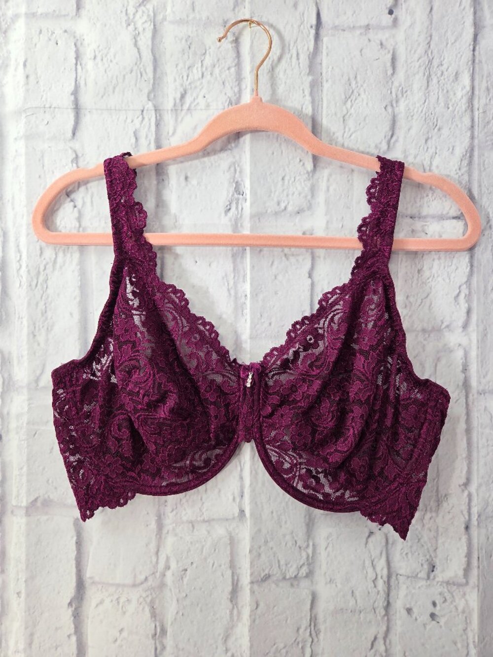 Smart & Sexy 44D Burgundy Signature Lace Unlined Underwire Bra